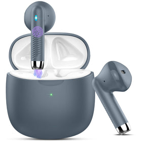 Jxrev wireless earbuds with compact charging case for easy portability.