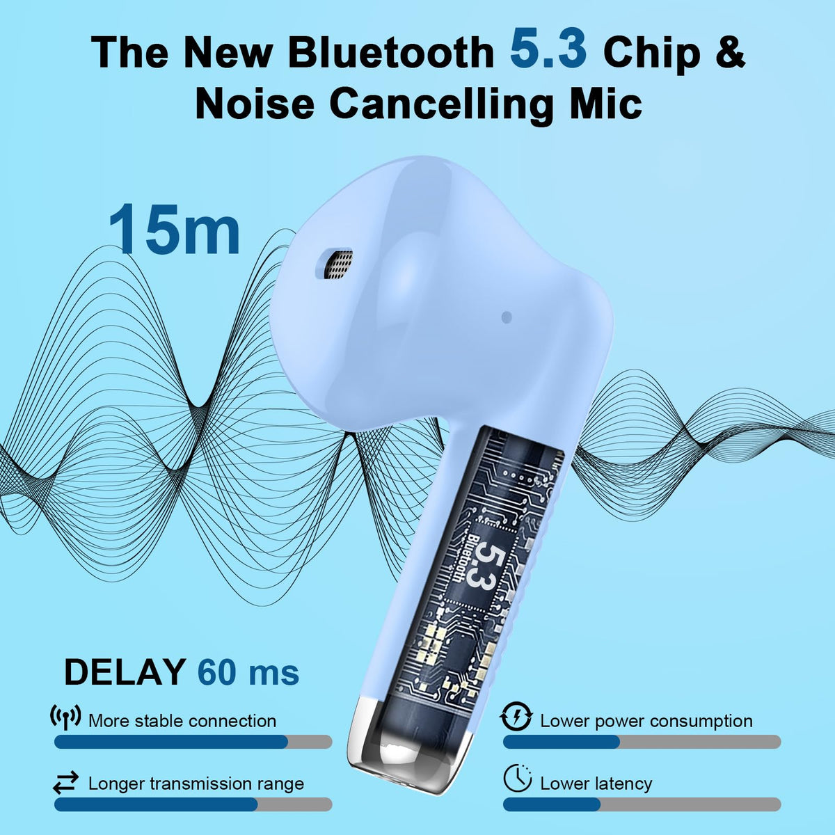 Jxrev wireless earbuds in-ear fit for secure comfort during workouts
