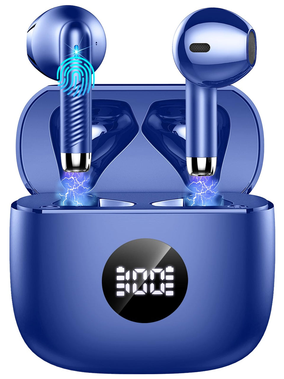 Jxrev wireless earbuds with LED power display for real time battery status