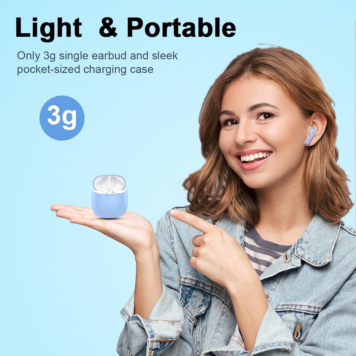 Jxrev wireless earbuds touch-control for hands-free commands and music control
