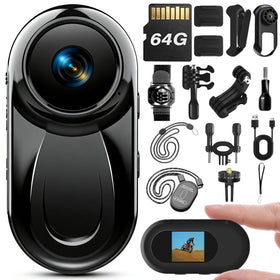 JYSECURE front view showing compact camera and packaging, emphasizes portability