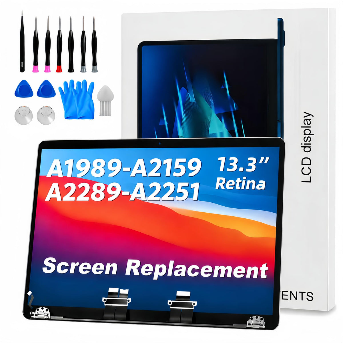 JYYSCRN screen assembly for 13.3-inch MacBook with crisp LCD and accurate colors.