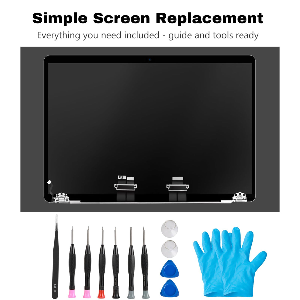 JYYSCRN space-gray LCD display matches MacBook aesthetics.