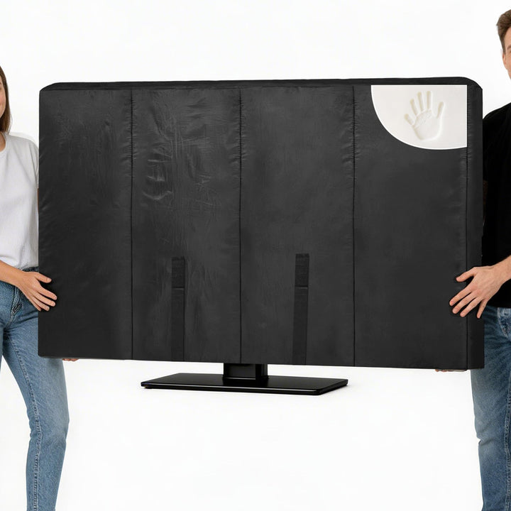 JZHLLA front view of cover fitting a 60–65 inch TV protecting screen