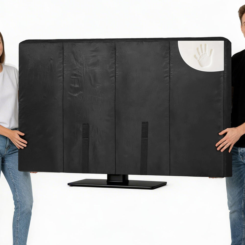 JZHLLA front view of cover fitting a 60–65 inch TV protecting screen