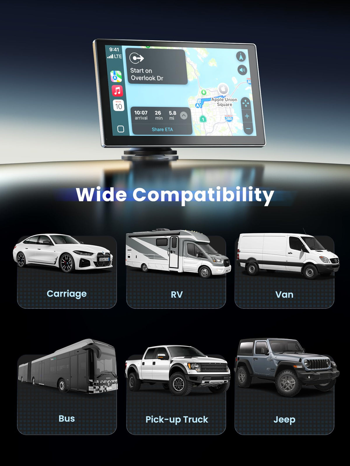 Jzones navigation display provides clear on-screen maps and prompts.