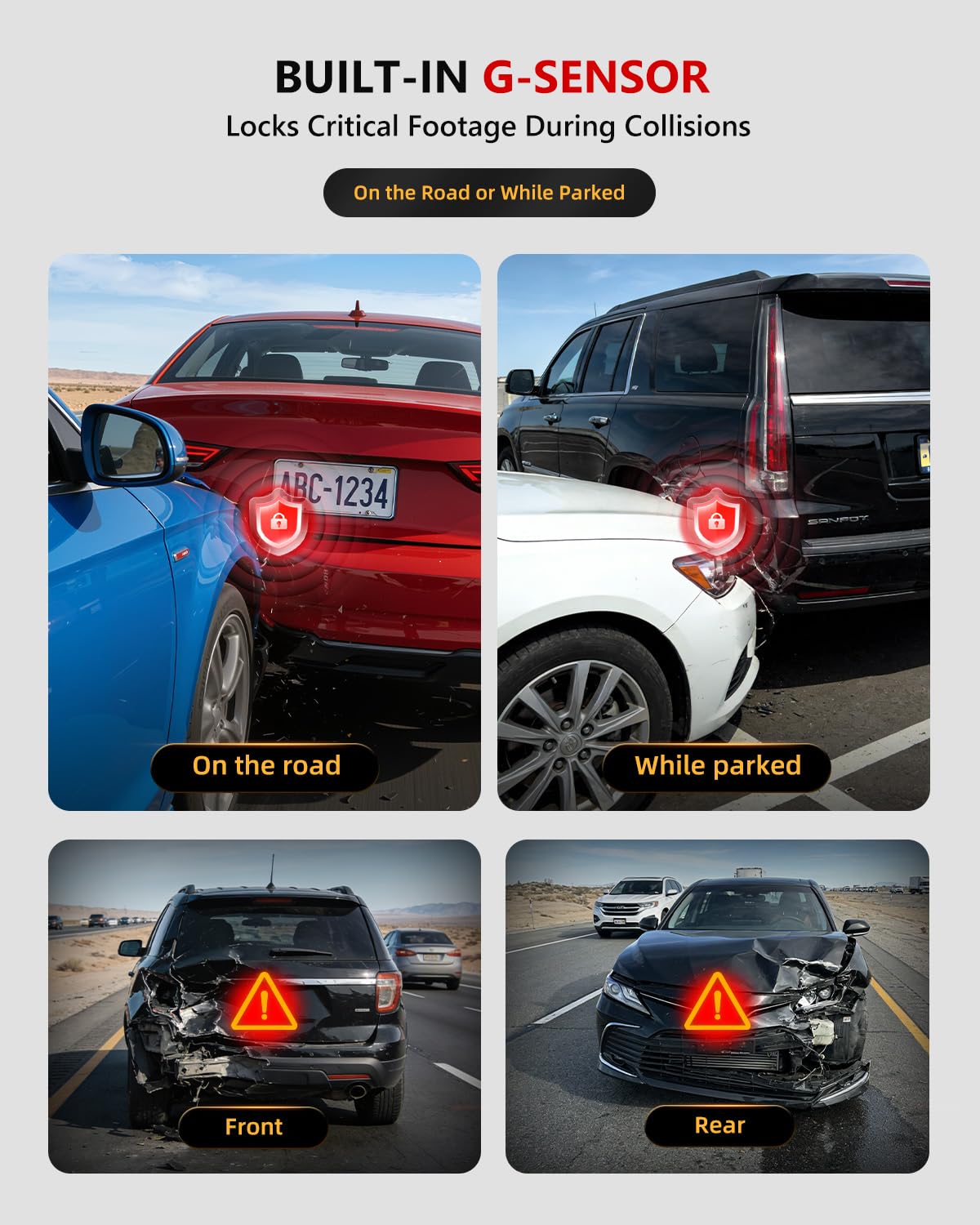 Jzones G-Sensor activates during impact and supports 24H parking mode