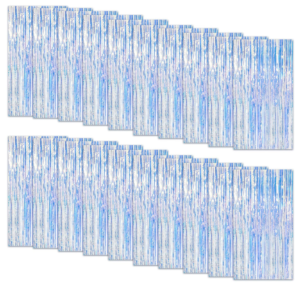 K.E.J. front view of 20-pack foil curtain set shows full quantity and packaging benefit
