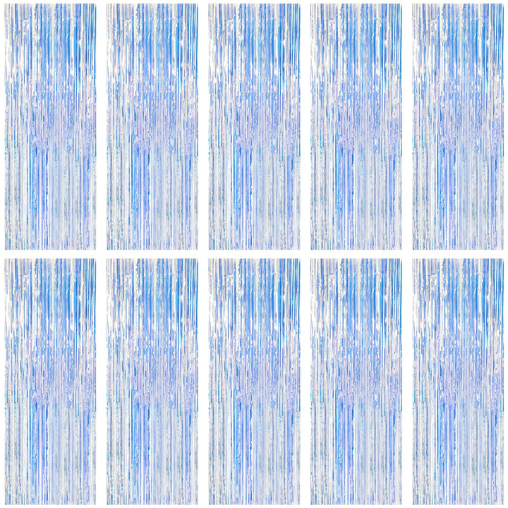 K.E.J. front view of ten-pack foil curtain panels showing value and coverage