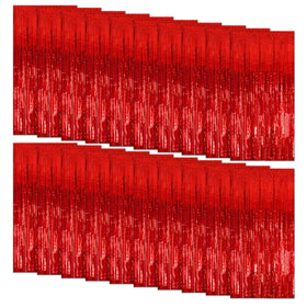 K.E.J. front pack showing 20 red foil curtain panels for instant decoration