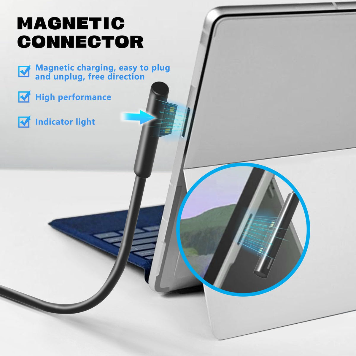 KABCON 65W with mini wall plug and AC cord ready for travel convenience