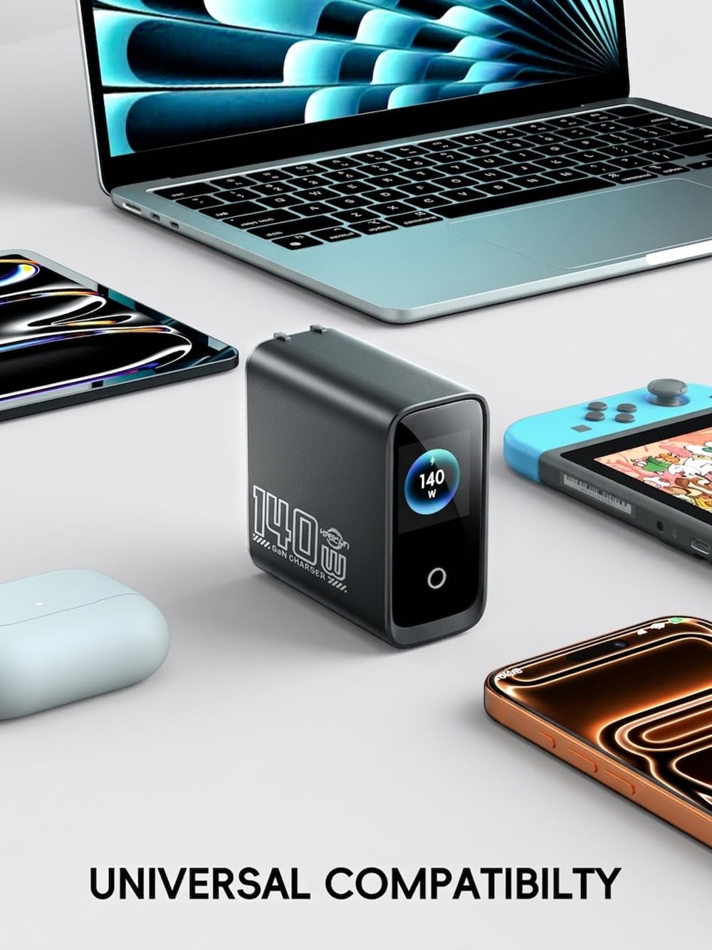 KABCON beside a hand and backpack illustrating small size for easy portability