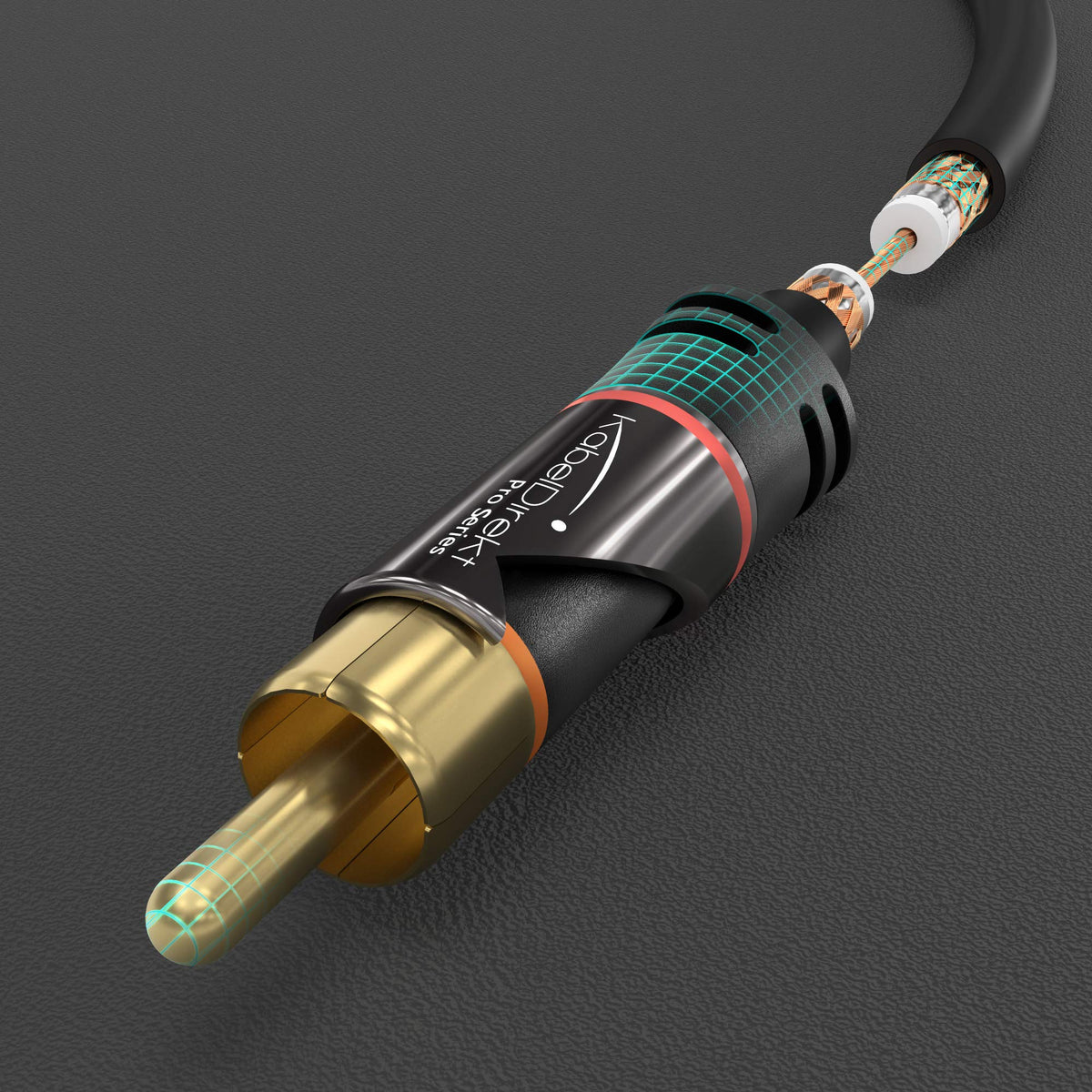 KabelDirekt cable length and flexible jacket shown coiled to demonstrate easy routing