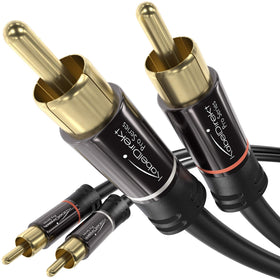KabelDirekt CableDirect 10ft RCA cable with 2x2 plugs for reliable stereo connections