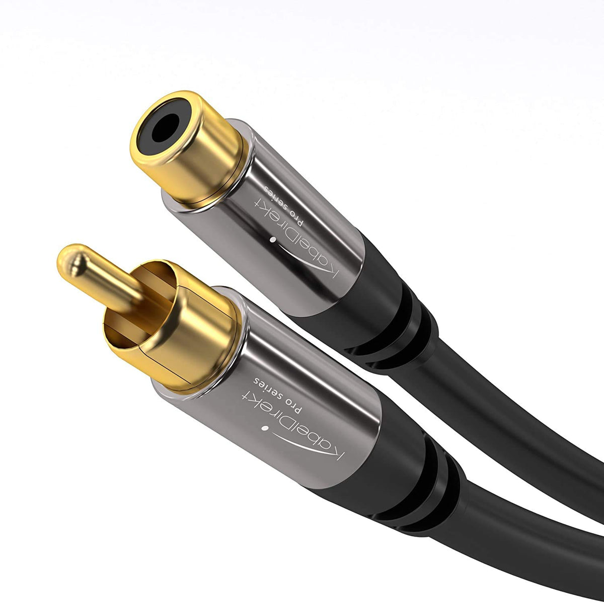 KabelDirekt RCA extension 20ft main product shot highlights durable build for reliable connections.