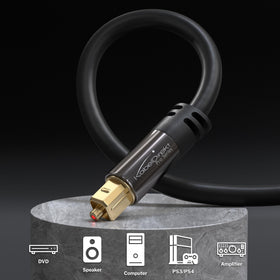 KabelDirekt TOSLINK 15ft with gold-plated connectors for durable connections