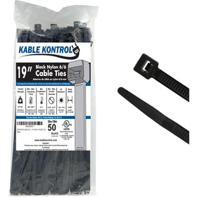 Kable Kontrol 19-inch zip ties pack for secure indoor cable organization