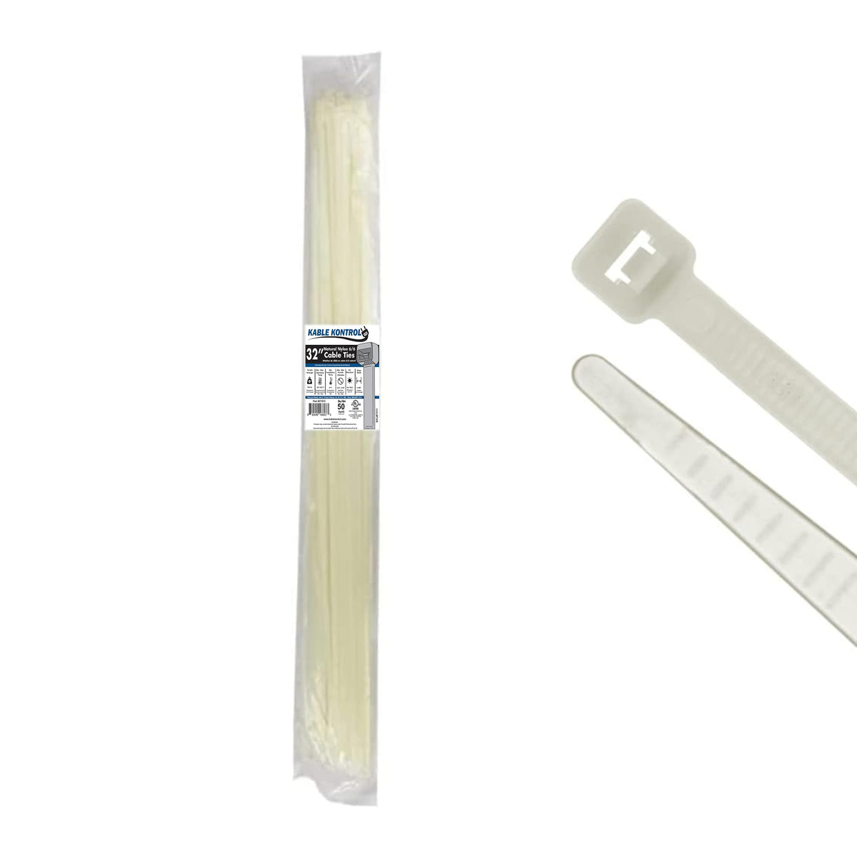 KABLE KONTROL 32-inch zip ties pack for tidy indoor and outdoor cable management.