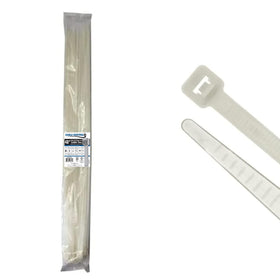 KABLE KONTROL front pack view showing 50 clear 48-inch ties, durable storage benefit