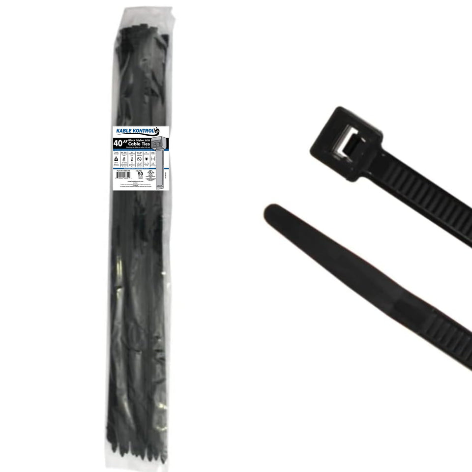 Kable Kontrol front packaging showing 50 ties and product benefits