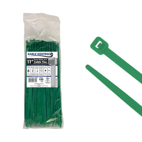 Kable Kontrol green 11-inch zip ties for durable cable organization