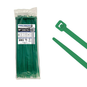 Kable Kontrol green 14-inch zip ties for cable organization