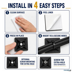 Kable Kontrol zip tie mounts UL listed logo indicating certified reliability
