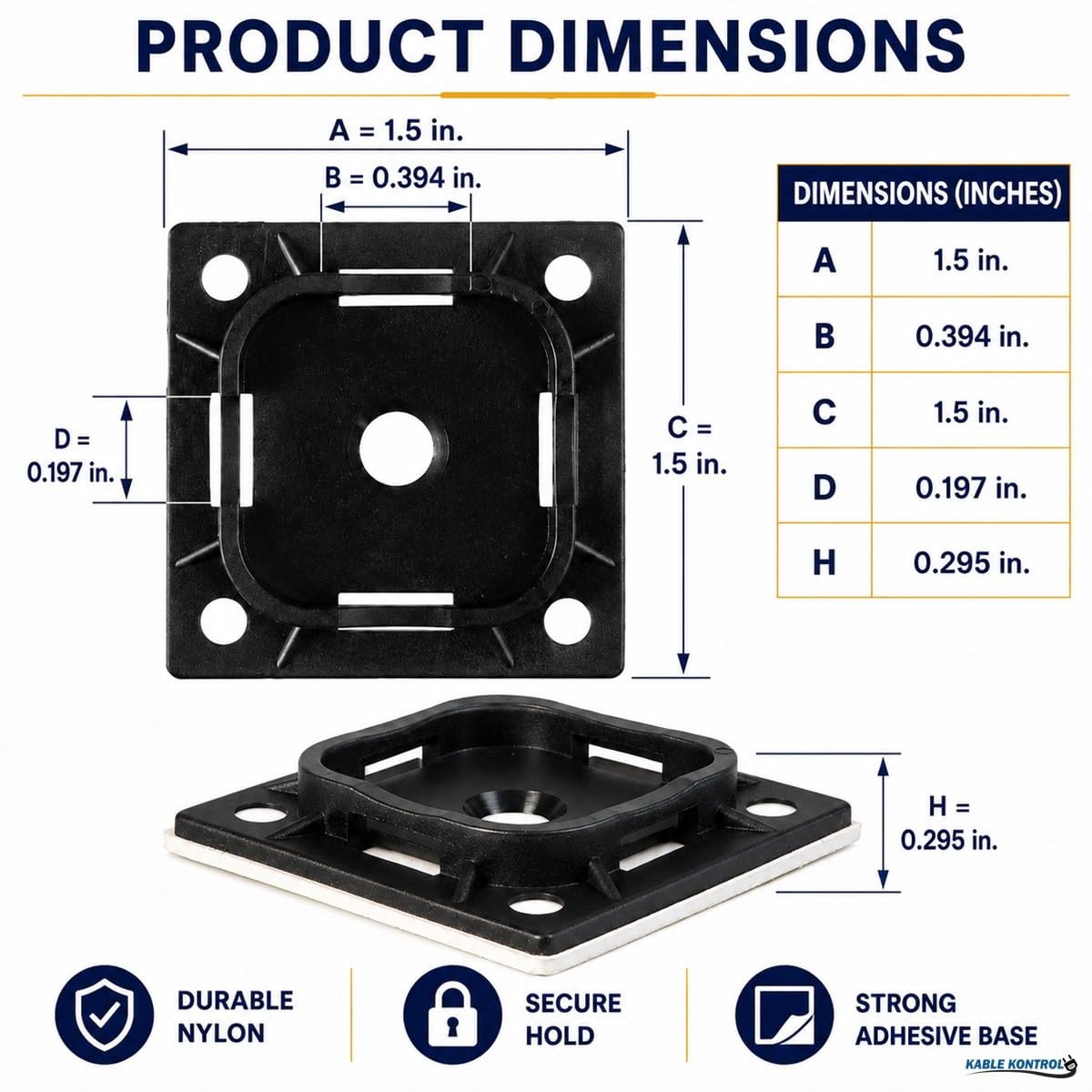 Kable Kontrol UV-resistant mounts protect outdoor cable setups from sun exposure