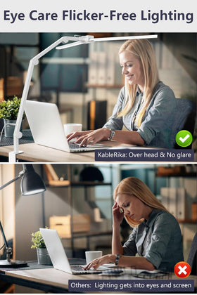 KableRika next to laptop showing size comparison for proper workspace scale