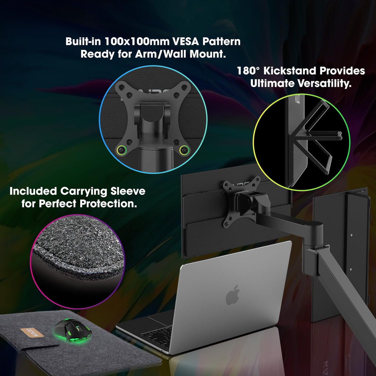 Kado 180-degree kickstand for flexible viewing angles