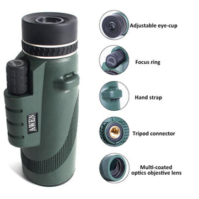 KAFENDA close-up of BAK4 prism and FMC-coated lenses for clearer views