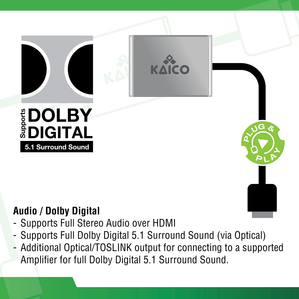 Kaico Original Xbox HD Link Plug-and-play design makes setup quick and easy.