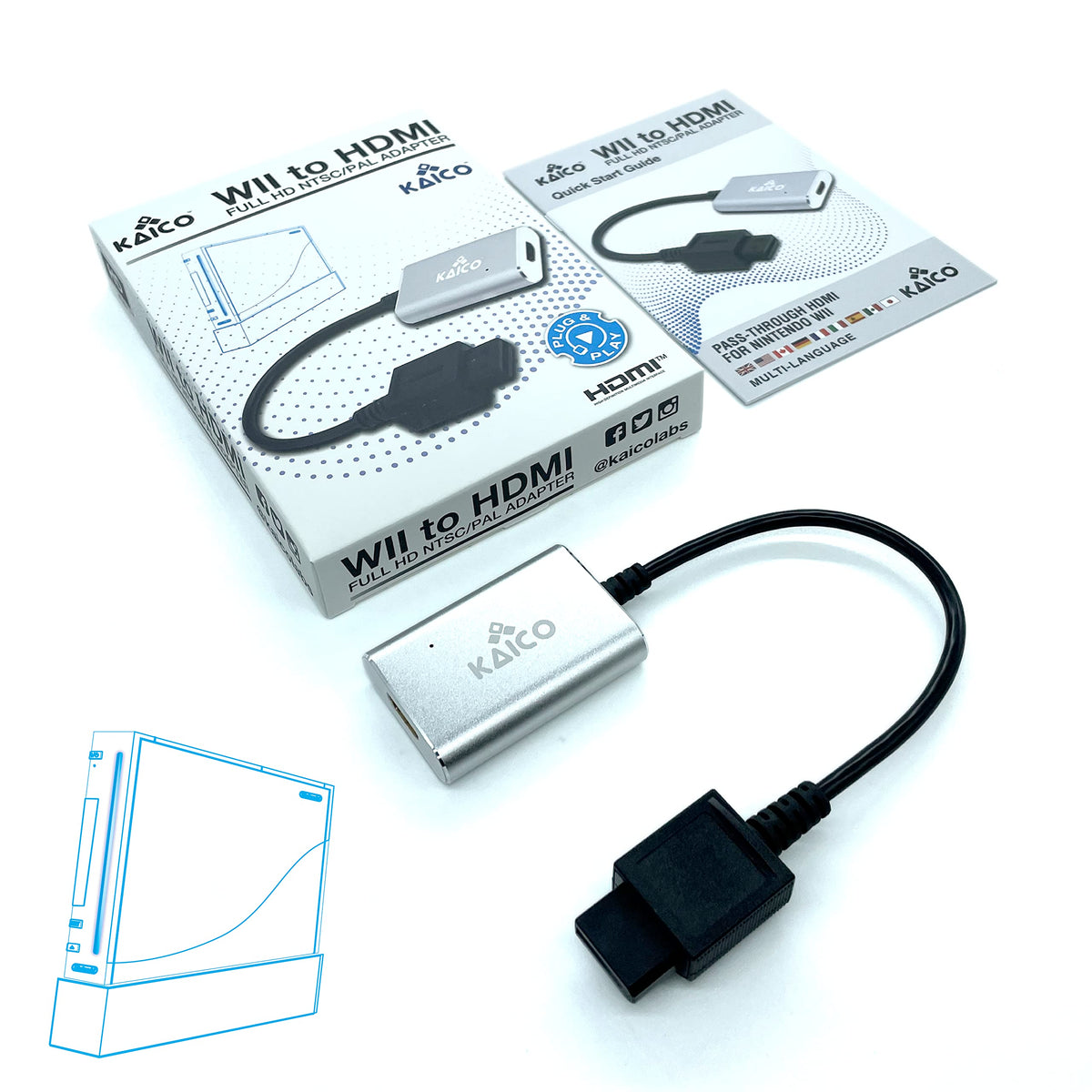 Kaico adapter usa salida de componente para imágenes Wii más nítidas