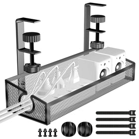 Kaiferty front view of black tray showing clean cable concealment and sleek finish