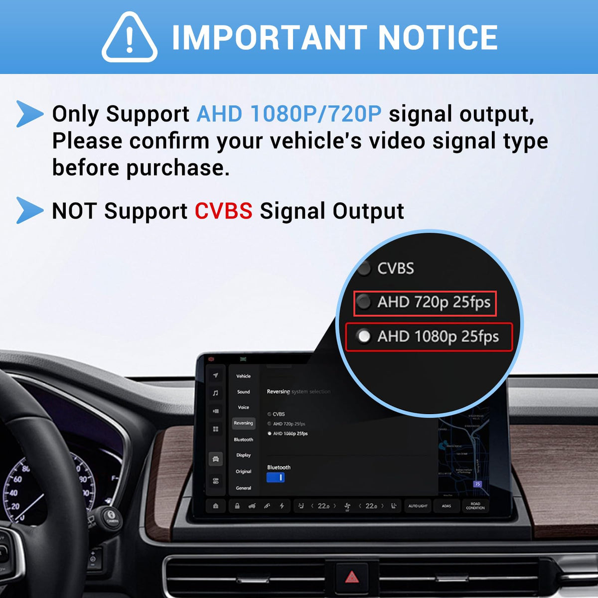 Kairiyard backup camera offers a 170-degree wide-angle view to minimize blind spots.