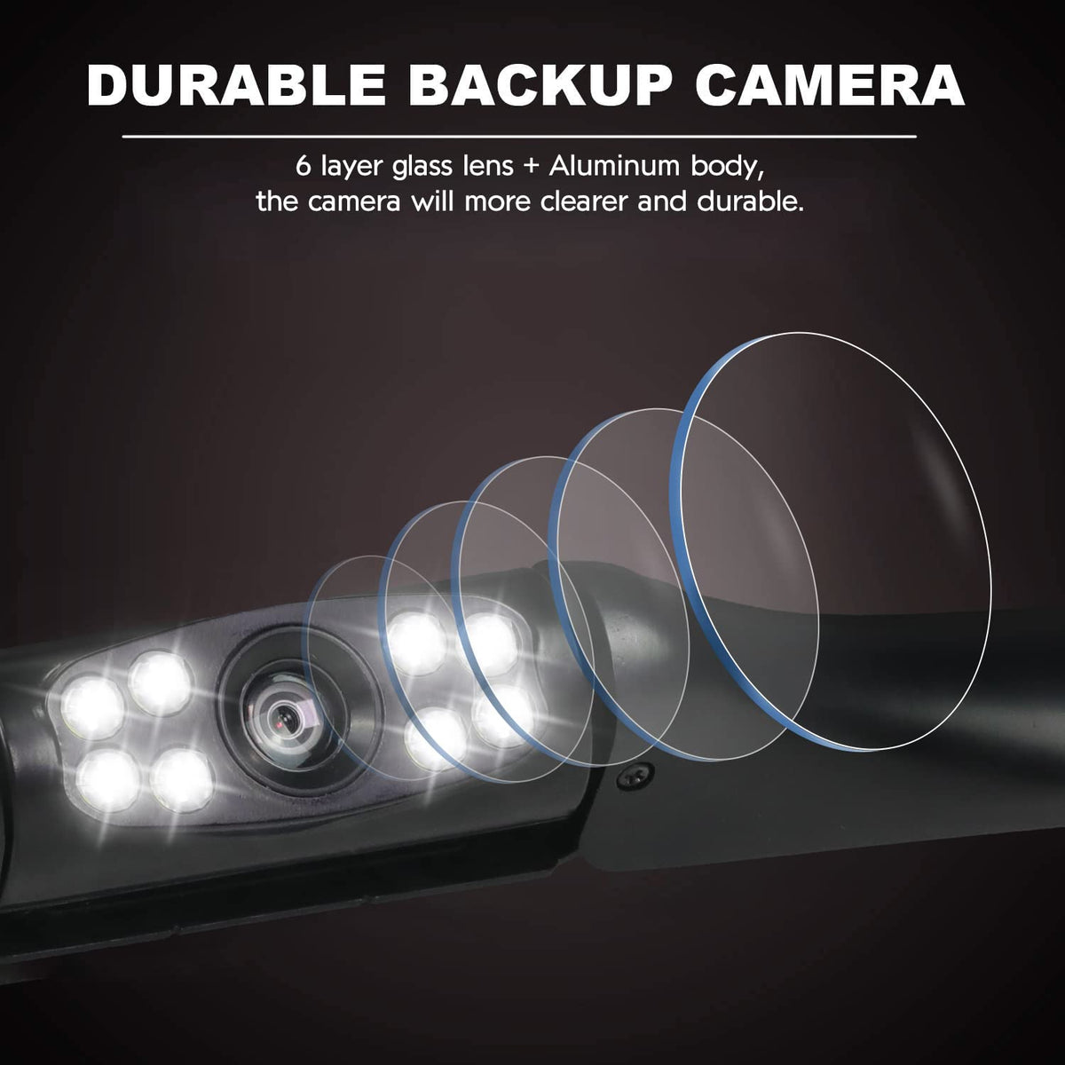 Kairiyard eight LED lights brighten the rear view at night