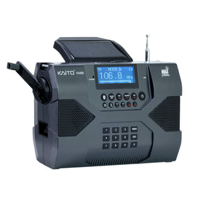 Kaito KA900 Voyager Max front view with LCD display for quick weather and station access.