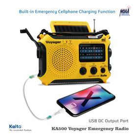 Kaito KA500 solar panel close-up, Kaito solar charging for off-grid recharging