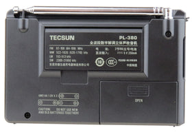 Kaito TECSUN PL-380 rear ports and battery compartment, easy charging and power benefit