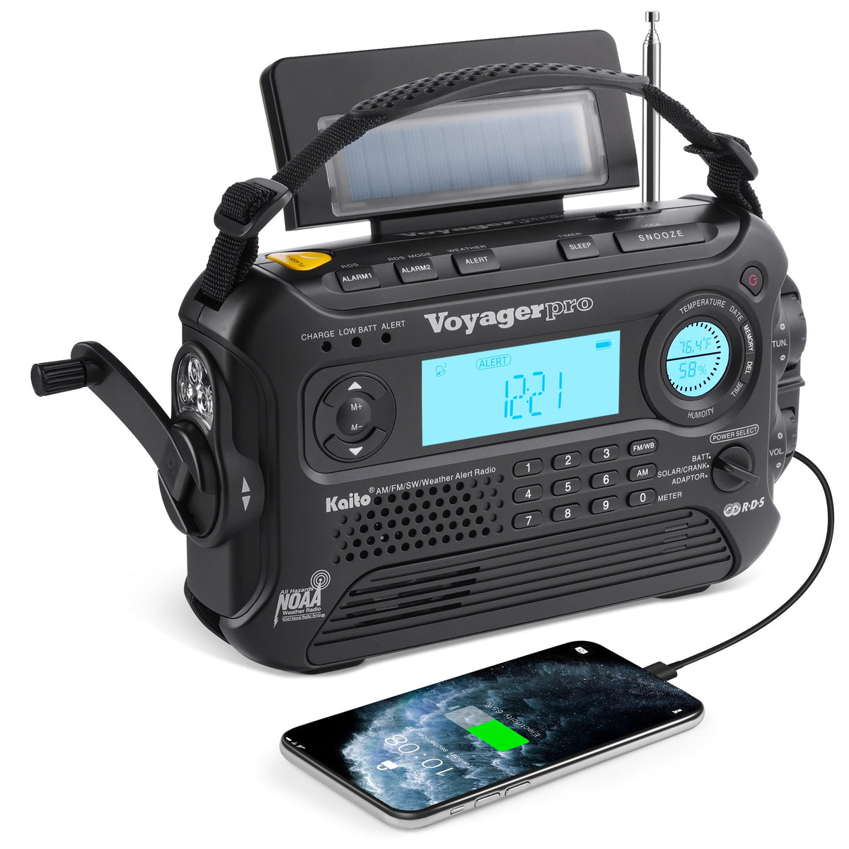 Kaito Voyager Pro KA600 digital tuning display shows frequencies clearly for accurate listening.