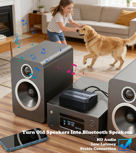 KAIY rear view showing RCA and 3.5mm ports and USB power port for universal analog connection