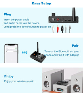 KAIY Bluetooth 5.4 receiver connected to traditional stereo system