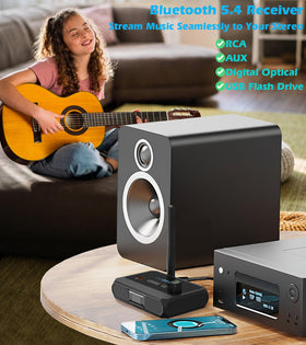 KAIY Bluetooth 5.4 receiver LCD display showing status and mode