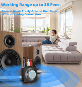 KAIY connected to a vintage stereo in living room, modern wireless streaming benefit