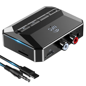 KAIY front view of compact Bluetooth receiver showing slim profile and status LED for easy integration