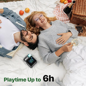 KAJIE MILAN Mini Bluetooth Speaker long-lasting battery for all-day listening moments.