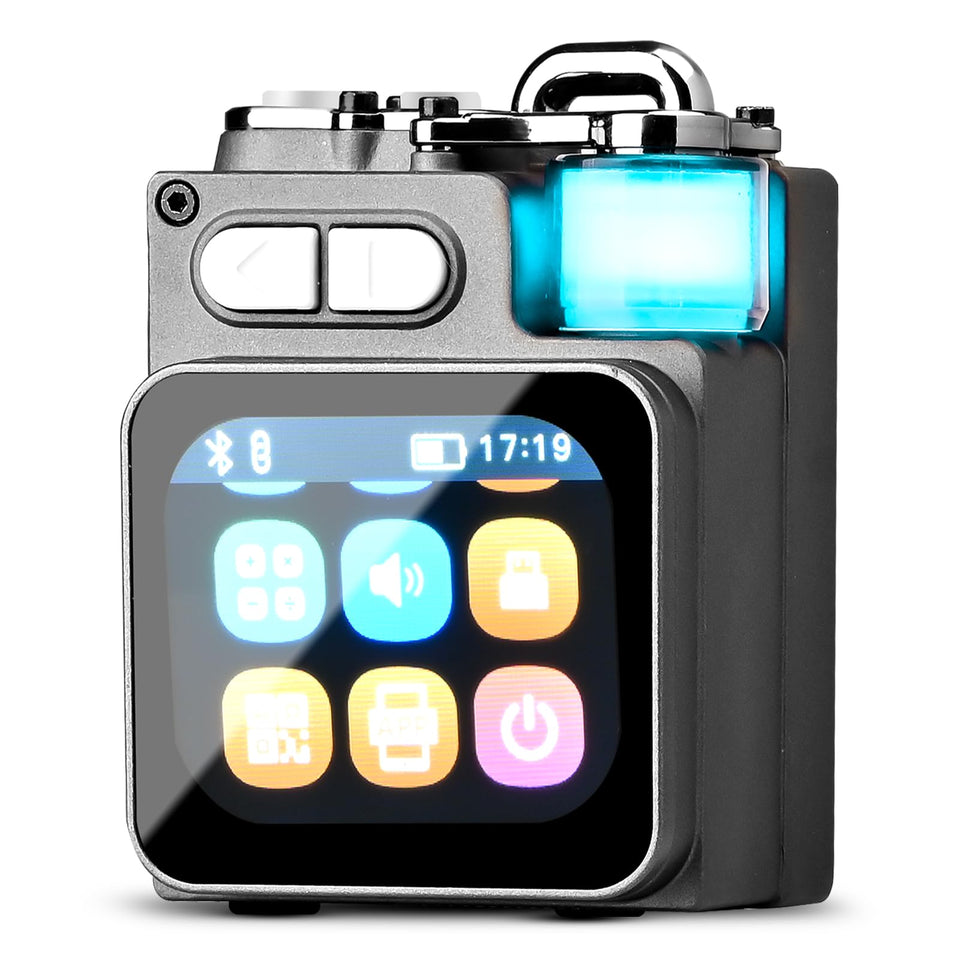 KAJIE MILAN Mini Bluetooth Speaker front view, compact palm-size design for on-the-go listening.