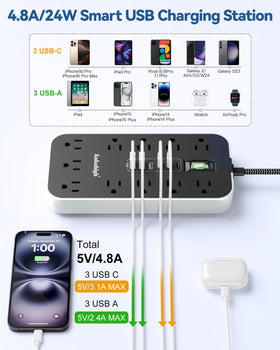 kakahigh 10-foot cord stretched showing extended reach and flexibility