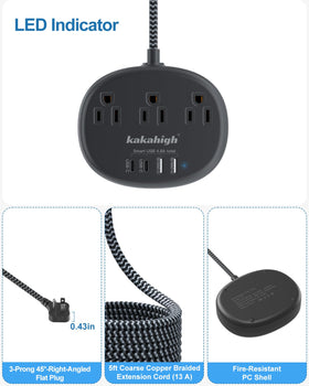 kakahigh surge-protected extension cord provides 1080 Joules of protection for electronics