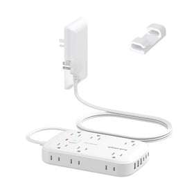 Kakahigh extension cord with outlet cover and USB ports for clutter-free charging